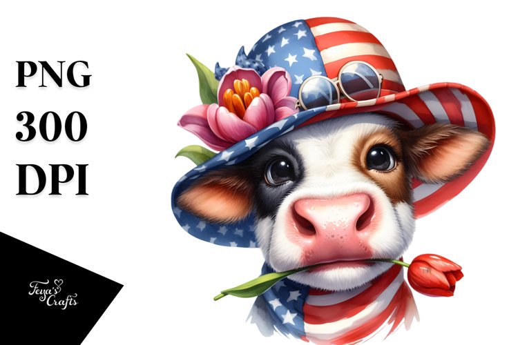 Confused Cow Portrait Sublimation Clipart