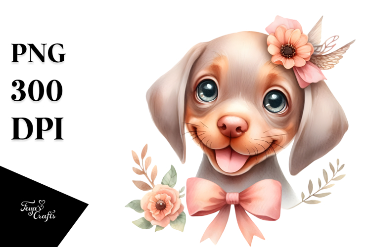 Cute Vizsla with Big Eyes, Transparent PNG