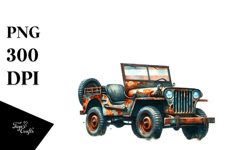 Watercolor Vintage Rusted Jeep, 20 oz Tumbler