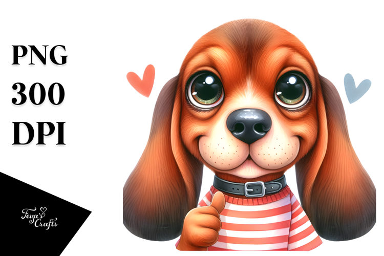 Cartoon Bloodhound, Transparent PNG example image 1
