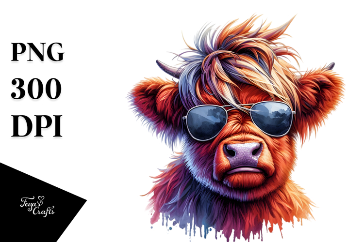 Cute Baby Cow with Party Hat, High-Res PNG