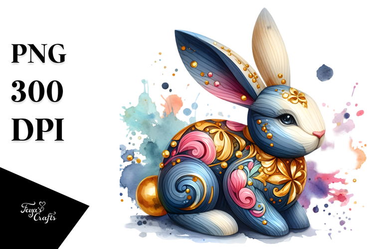 Abstract Shiny Bunny Made of Wood JPEG