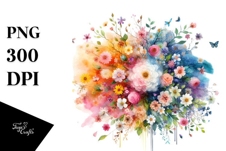 Colorful Flower with Spring Flowers and Cloud of Dust,