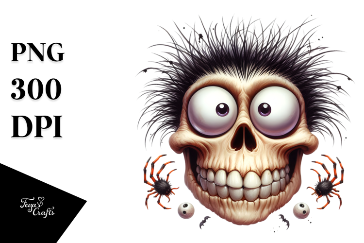 Funny Wimsical Halloween Skull|Summer Sticker Flower