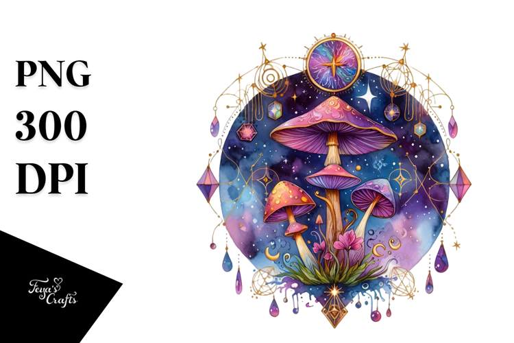 Magical Celestial Mushroom, Transparent PNG