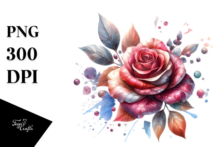 Rose Watercolor Splash PNG