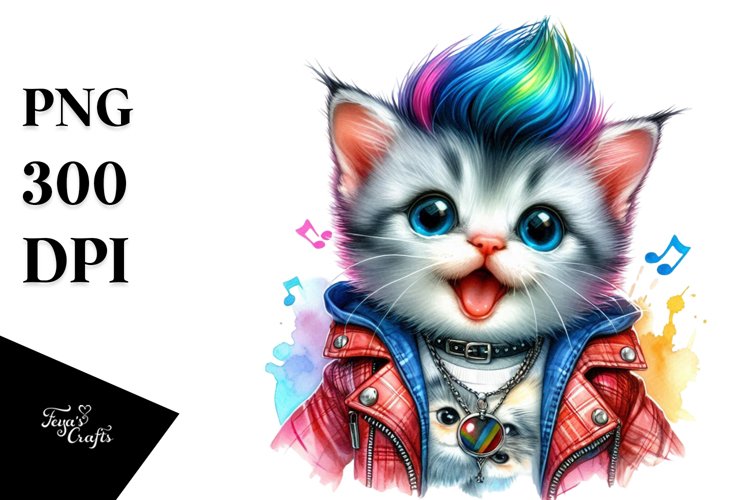 Excited Posing Baby Cat PNG