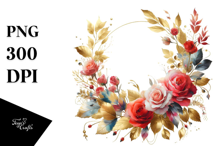 Vibrant Horizontal Frame with Red Roses|Summer Sticker example image 1