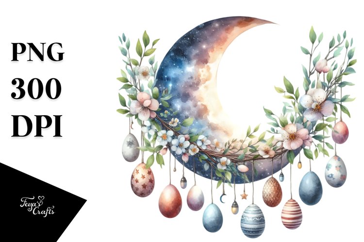 Baby Half Moon with Hanging Eggs, PNG