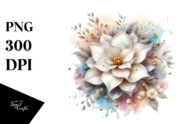 Abstract Gardenia Golden Insertions PNG