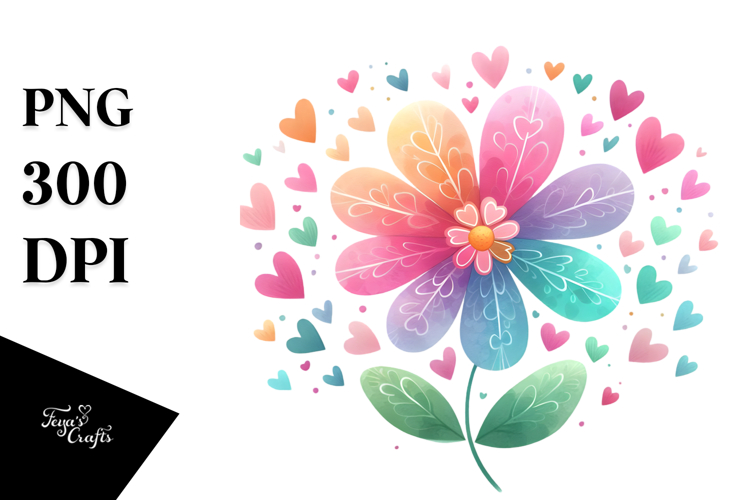 Pastel Watercolor Flower Png Image 5