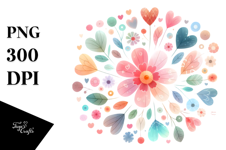 Pastel Watercolor Flower Png Image 4