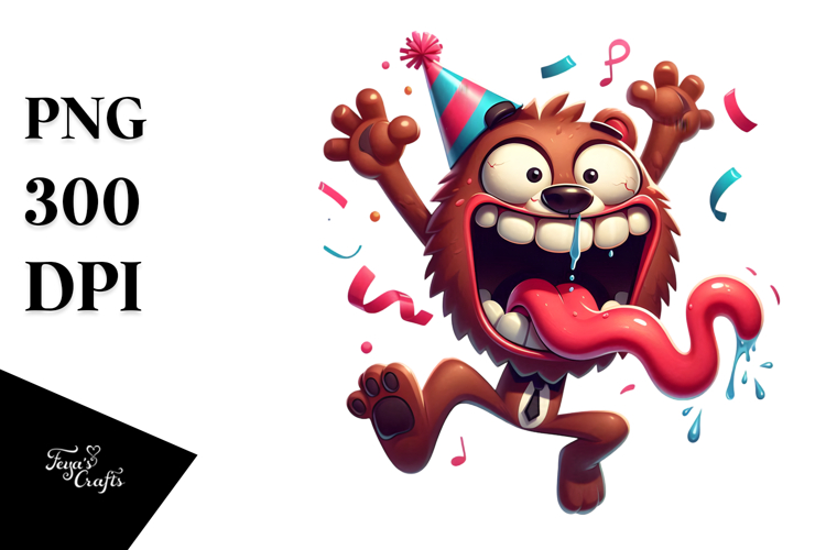 Cute Bear with Party Hat PNG