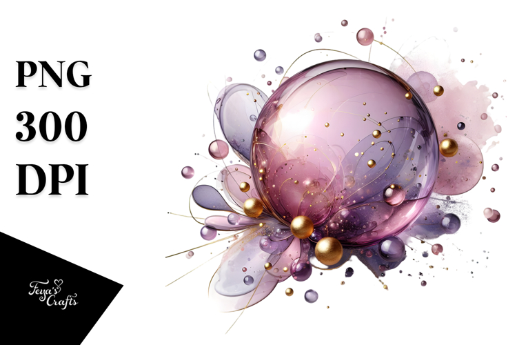 Abstract Lilac Watercolor Splash PNG example image 1