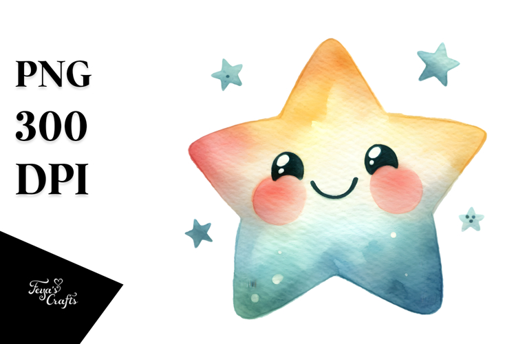 Smiling Whimsical Star PNG