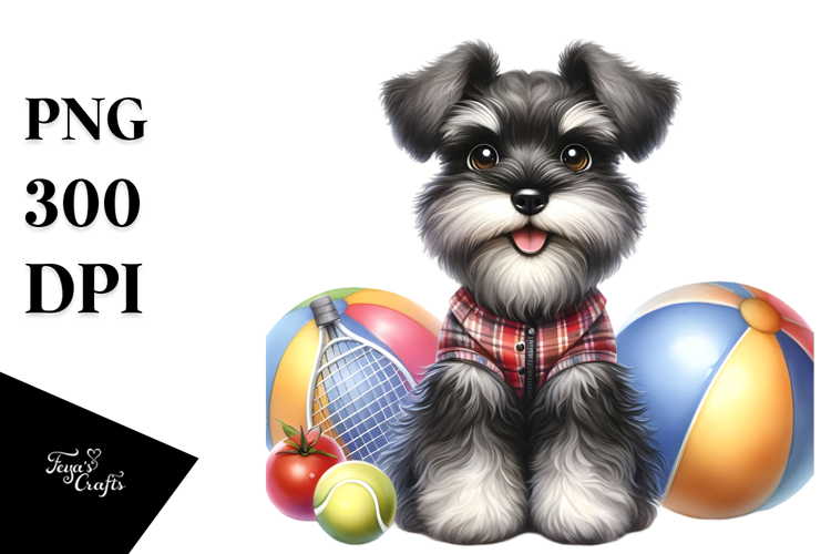 Cute Miniature Schnauzer PNG