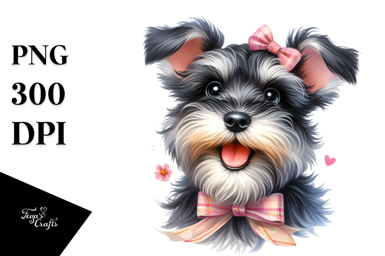 Cute Miniature Schnauzer PNG