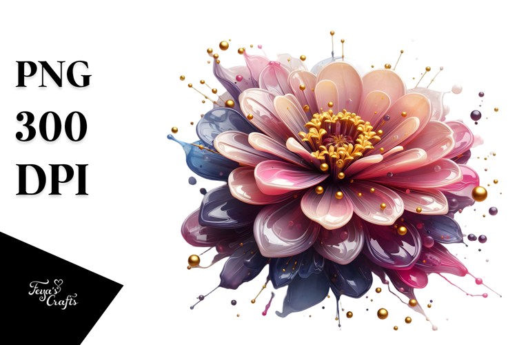Abstract Zinnia, PNG
