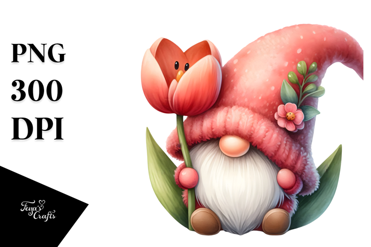 Cute Watercolor Tulip PNG