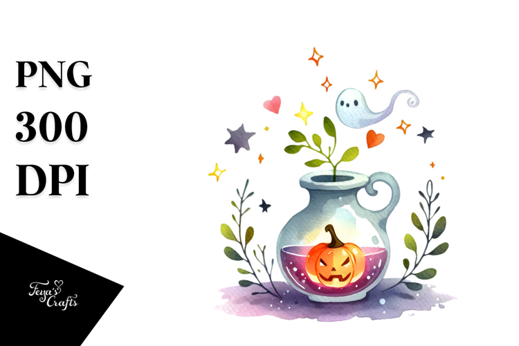 Simple Funny Haloween Clipart with MAGIC POTION PNG