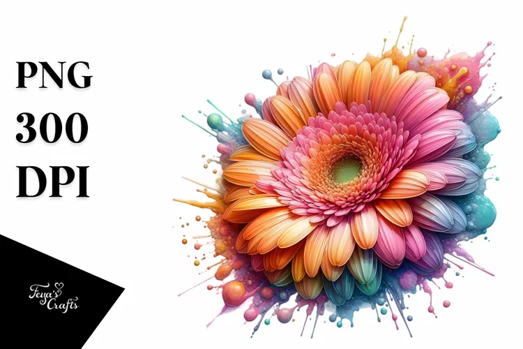 Detailed Glossy Gerbera Transparent PNG