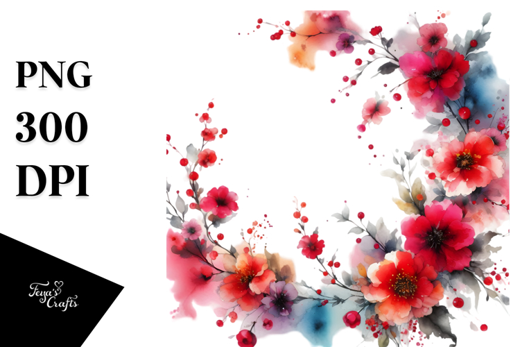 Red Flower Clipart Image 17