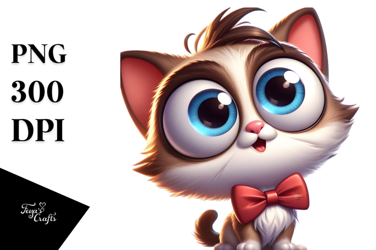 Cartoony Cat with Bow Tie