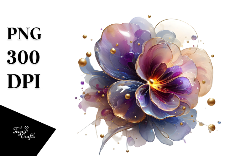 Abstract Glossy Pansy Material PNG