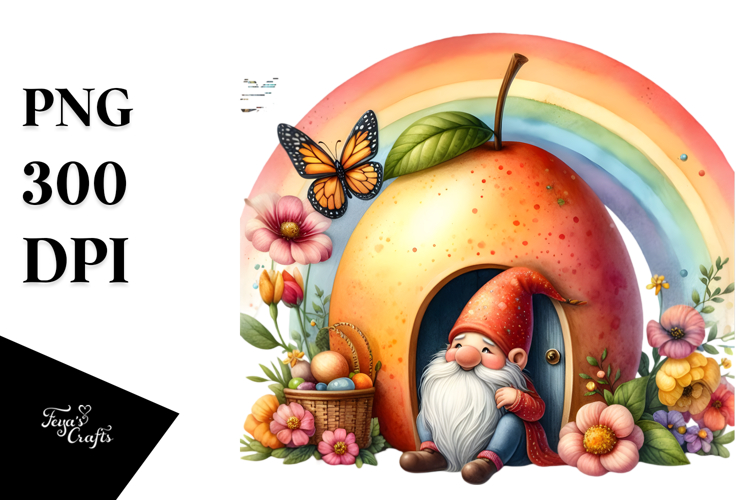 Gnome House Fruit Rainbow Clipart