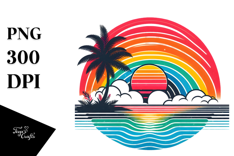 Retro Rainbow Sunset Tumbler