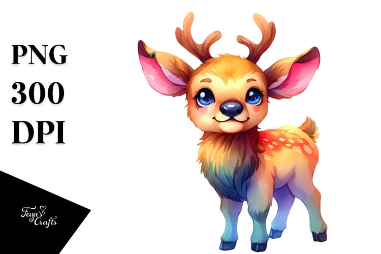 Vibrant Cute Elk PNG