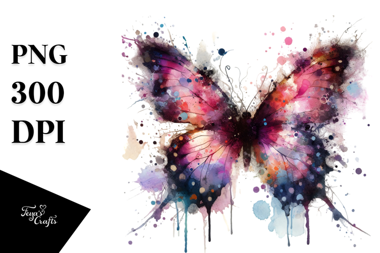 Butterfly Splashes White Background PNG