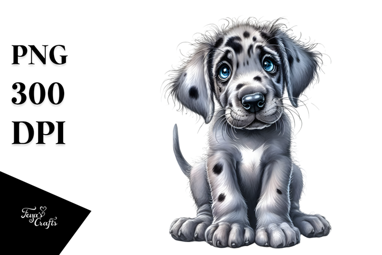 Happy Great Dane Dog Watercolor