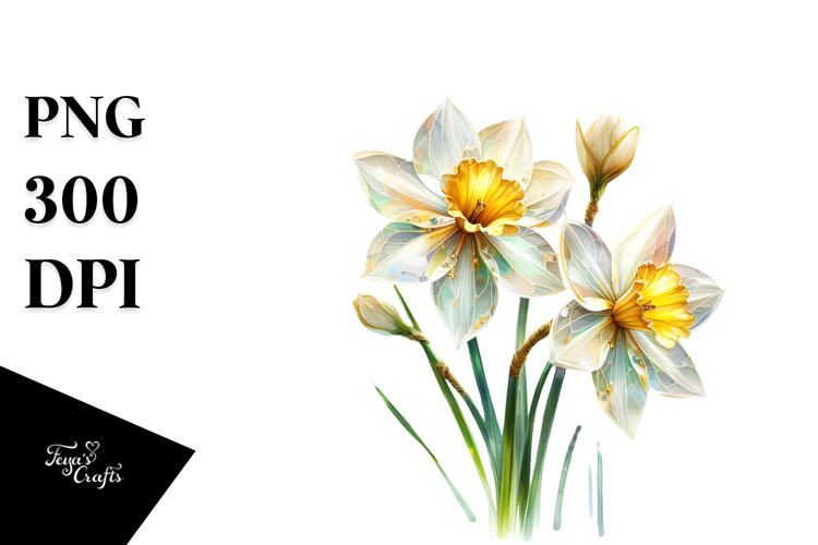 Daffodil Watercolor Splash PNG