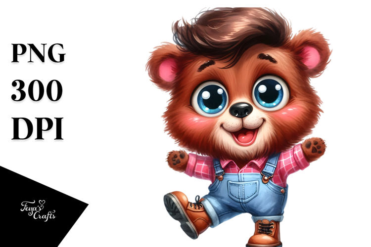 Expressive Funny Caricature-Like Bear