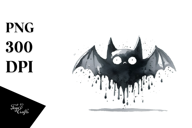Simple Bat Watercolor Image