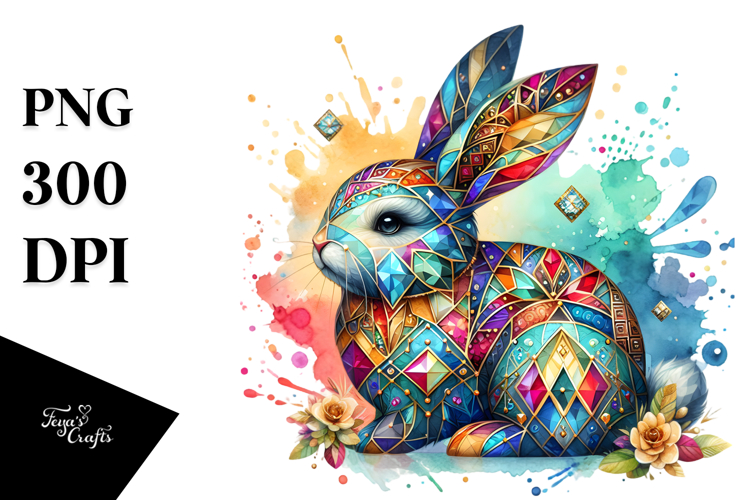 Colorful Bunny Diamonds PNG