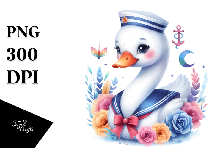 Colorful Whimsical Swan Sailor Suit