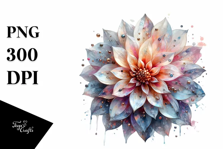 Dahlia Watercolor Splash