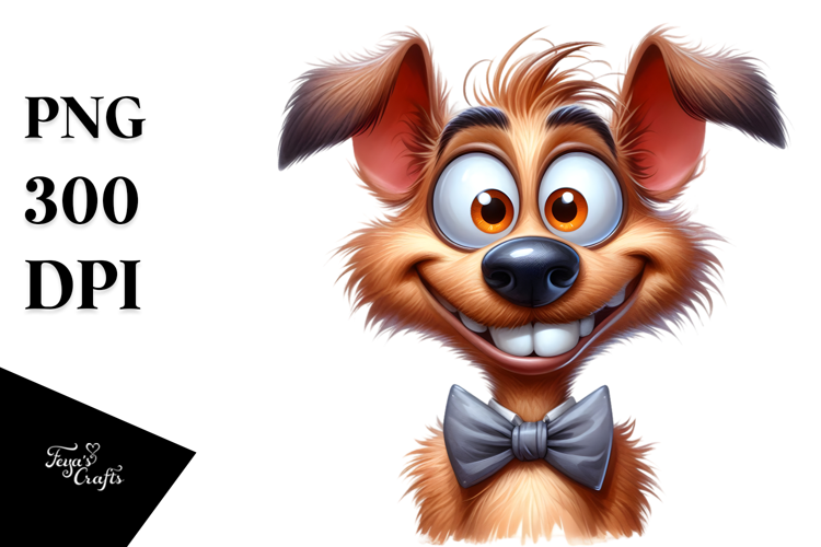 Playful Dog with Bow Tie