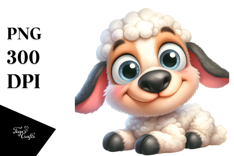 Confused Goofy Smile Caricature-Like Baby Dog Lamb