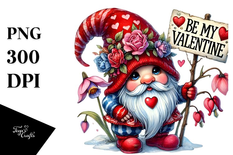 Detailed Gnome Holding Sign PNG