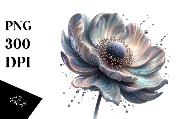 Glossy Anemone Watercolor Splash example image 1