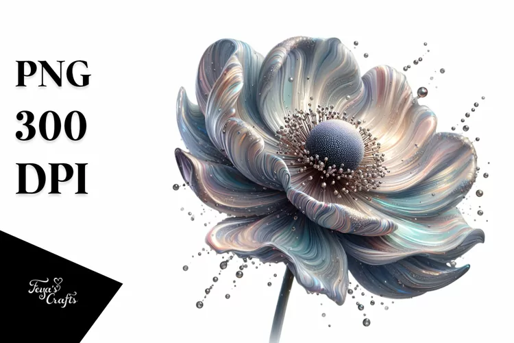 Glossy Anemone Watercolor Splash