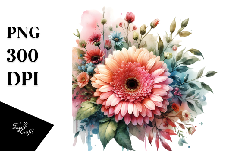 Vibrant Gerbera Watercolor