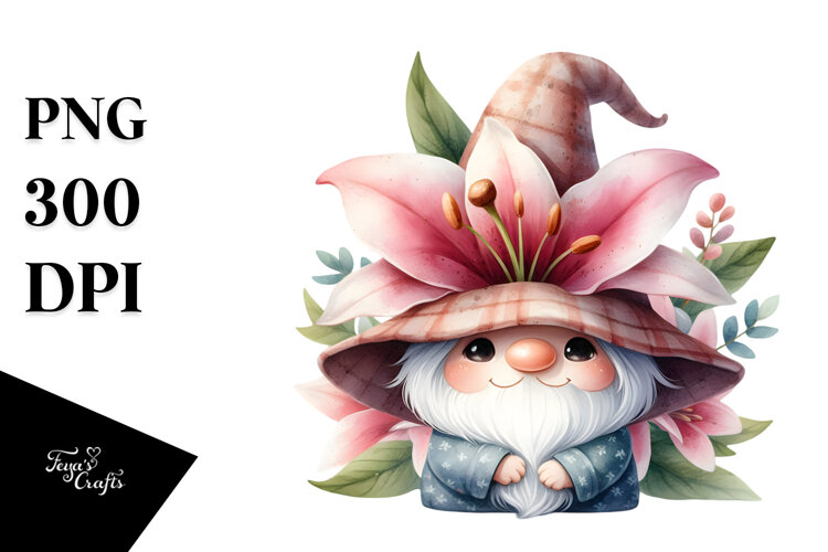 Gnome with Lily JPEG example image 1