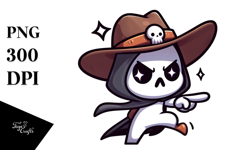 Aggressive Cartoon Reaper Expressive PNG