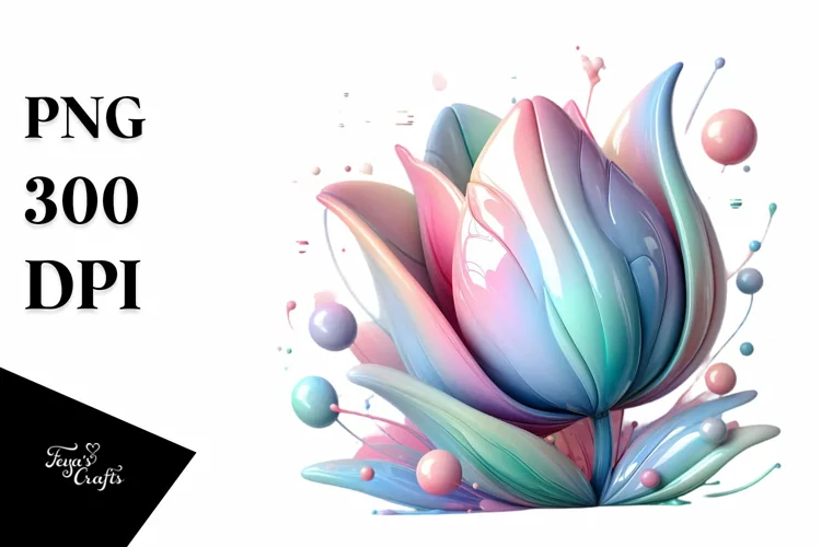 Glossy Pastel Tulip Design