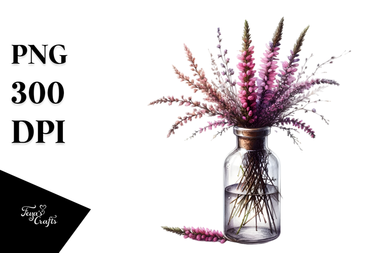 Bottle Heather,Floral White | Sublimation,Clipart