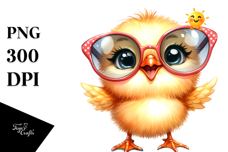 Sublimation Funny Baby Chick Standing Up Sunglasses
